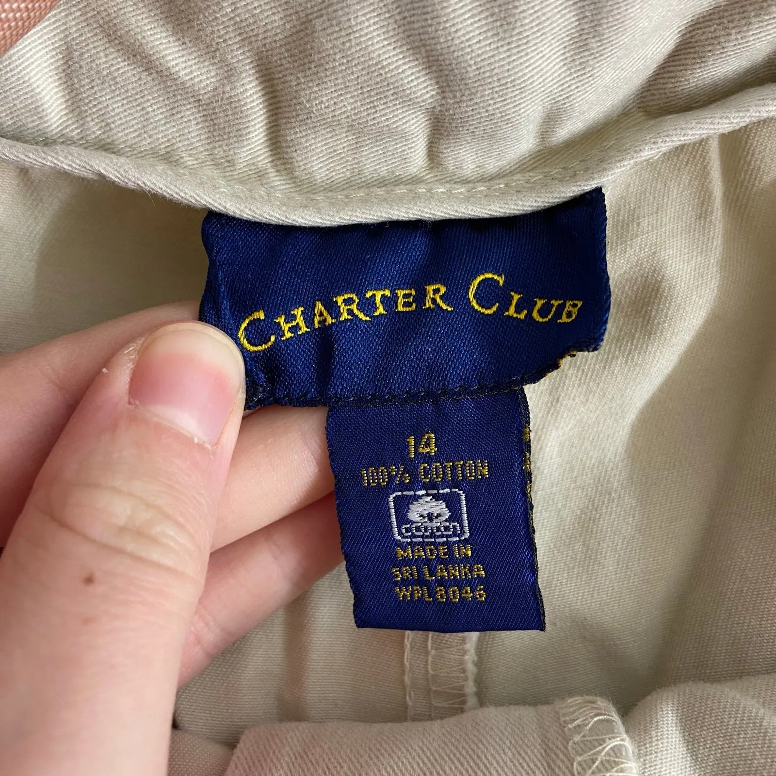 Vintage Charter Club tan khaki high waisted 100% cotton straight fit pants 14 - Image 6