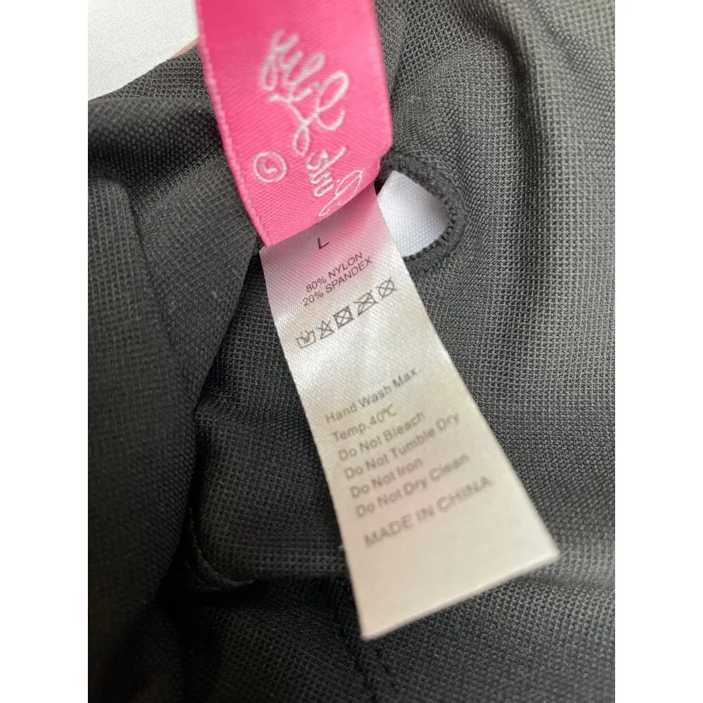 Pink Lily Women's Pink & Black Full Coverage Swimsuit  Size L SKU 4467 - Image 8