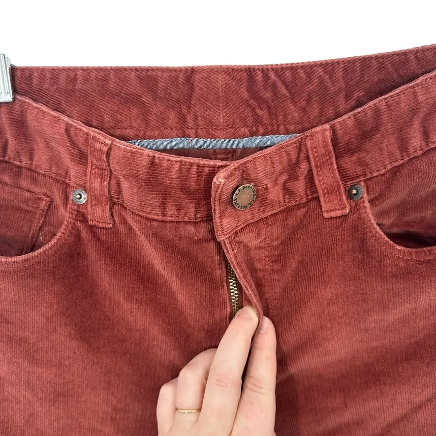 L.L. Bean Corduroy Pants Rust Orange Straight Leg Casual Womens Size 4 Casual Red - Image 3