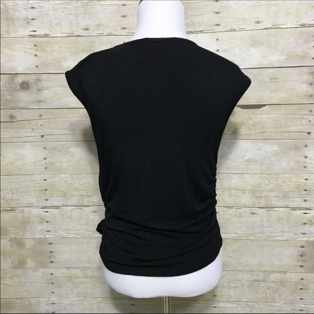 Green Envelope draped neck sparkly cap sleeve top size L Black Size L - Image 6