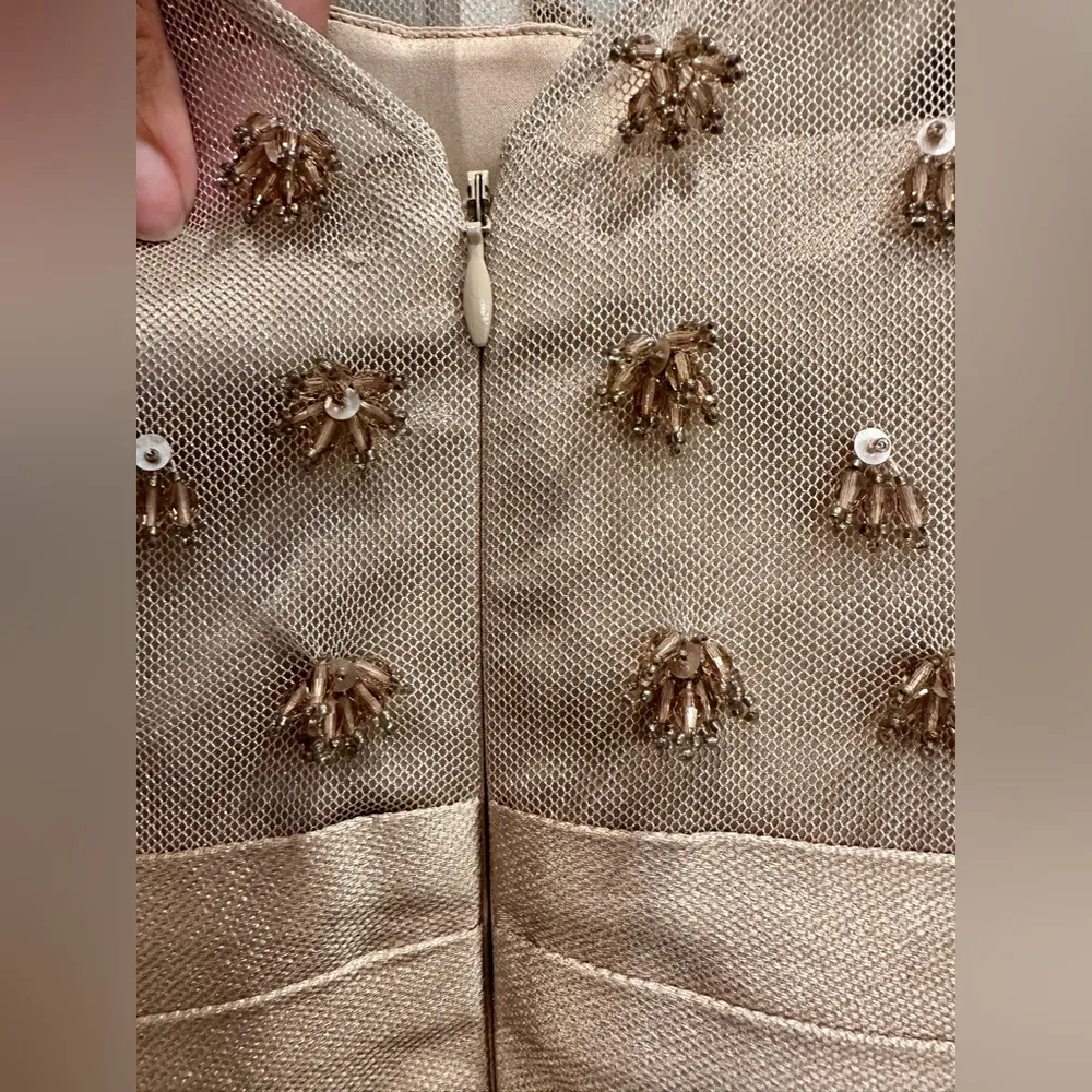 Kay Unger New York Formal Gala Cocktail Beaded Chic Champagne Dress Size 6 NWT - Image 8