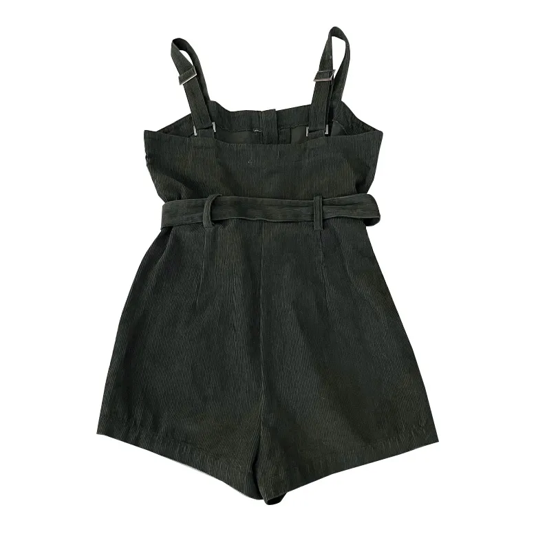 Market Olive‎ Green Corduroy Romper Size M - Image 4