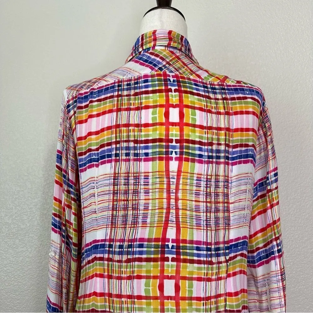 CAbi Cirque Colorful Plaid Button Down Shirt - Image 9