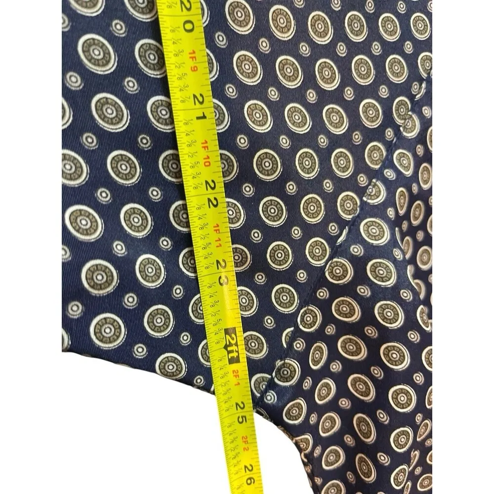 Apostrophe Navy Blue Two Piece 90s Geometric Satin Feel 3/4 Sleeve Skirt Set 14 - Image 13