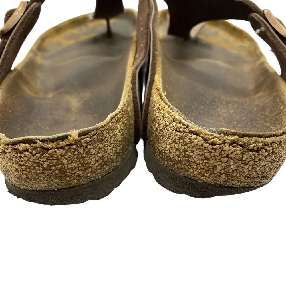 Birkenstock Women's Gizeh Slip on Brown‎ Leather Sandals Size 36 US 5-needs TLC - Image 7