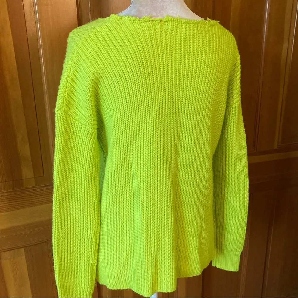 Women’s Lime Green Distressed Sweater - Image 14