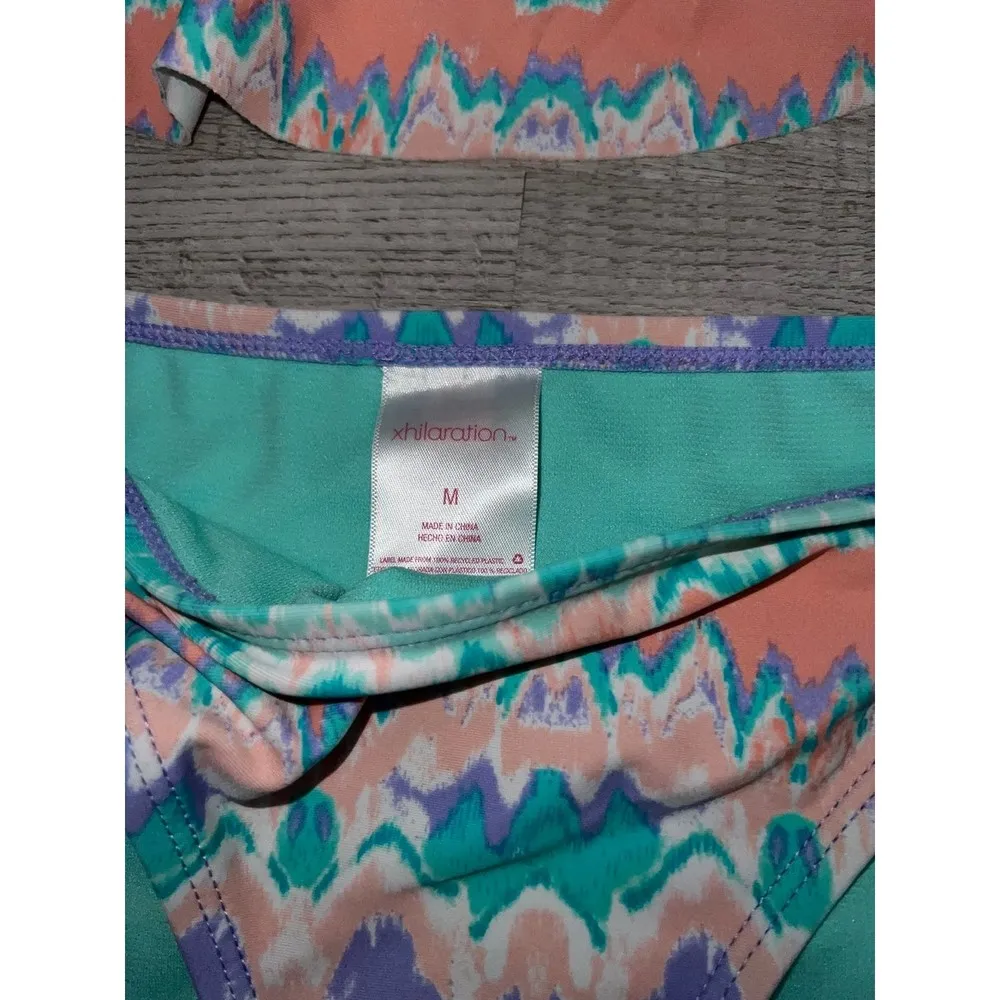 Tie Dye Flounce Strappy Back Bikini Bathing Suit Bikini - Image 2