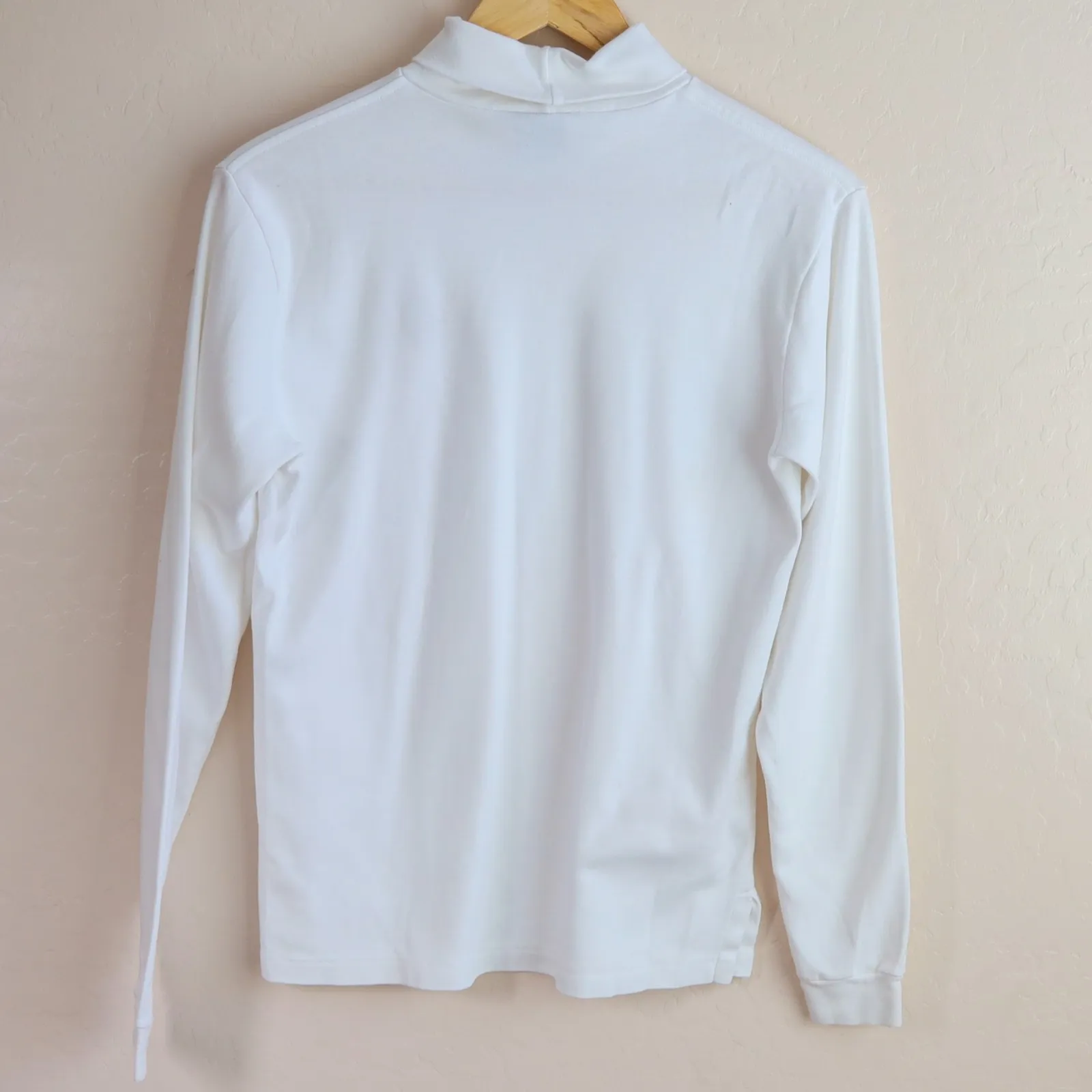 Vintage Polo Ralph Lauren Turtleneck Long Sleeve Shirt Crest Made USA‎ L White - Image 10