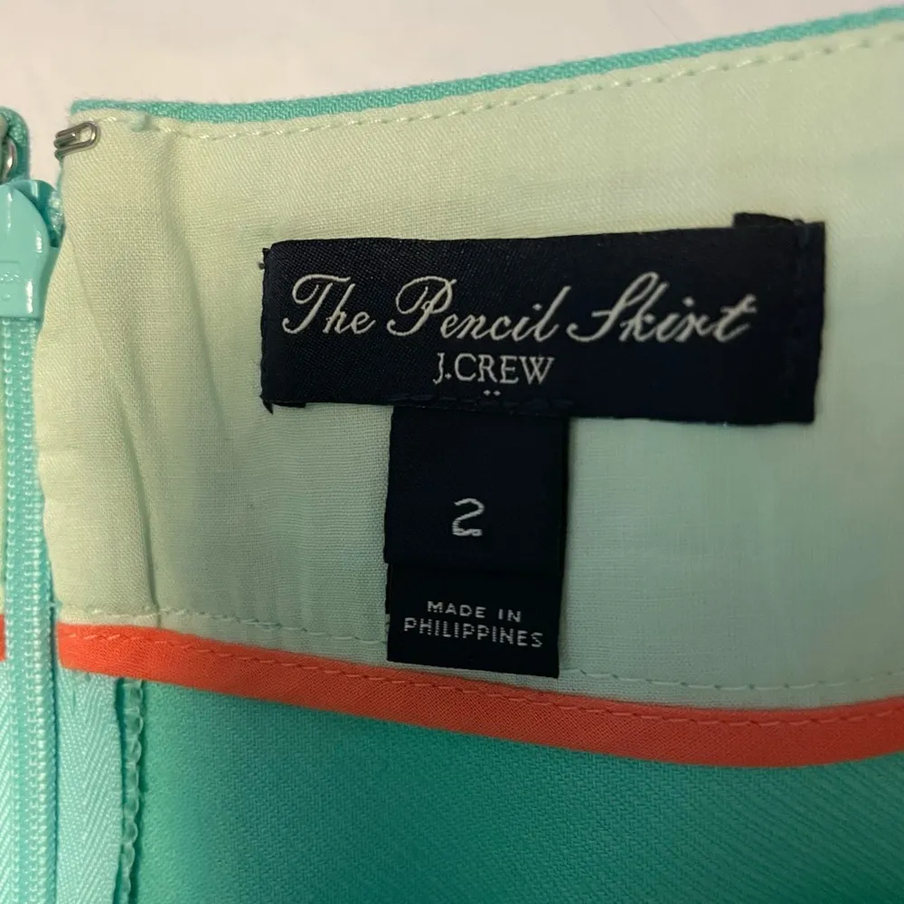 J Crew Teal Pencil Skirt with Pockets - Image 4