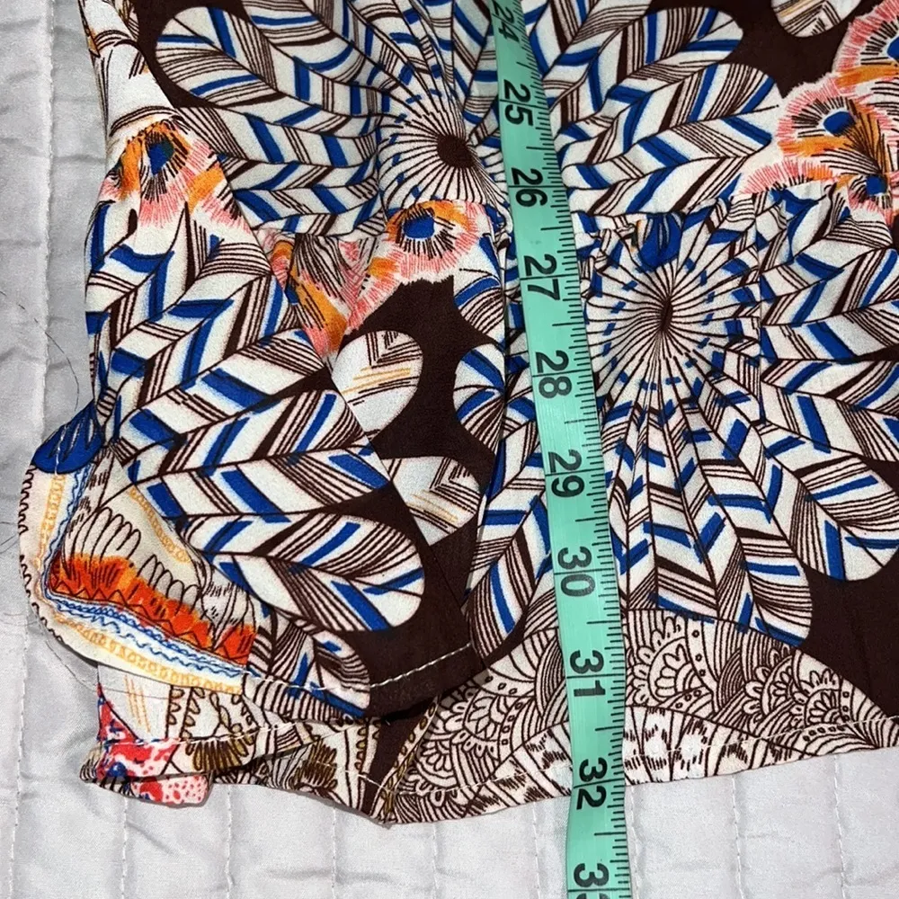 UMGEE small tunic shirt dress hi low fall colors button close front ruffle trim - Image 5