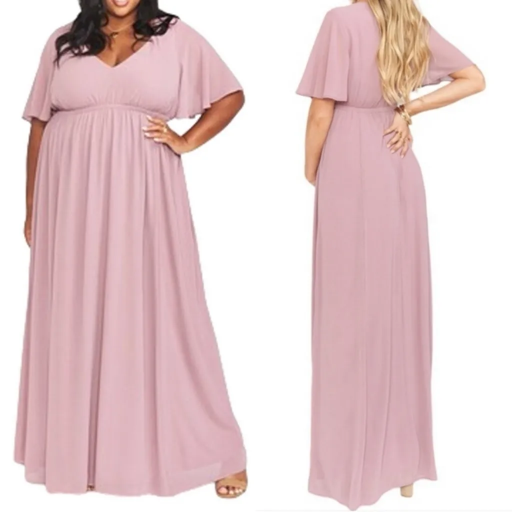 NWT SHOW ME YOUR‎ MUMU SMYM Emily Empire Maxi Dress Antique Rose Chiffon XL - Image 2
