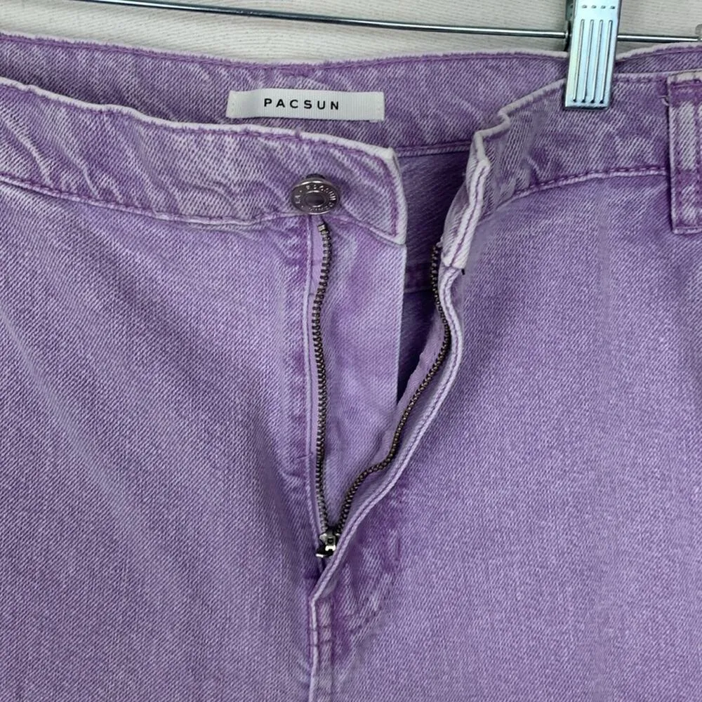 Pacsun womens size 30 baggy carpenter lilac jeans purple wide leg basic grunge - Image 6