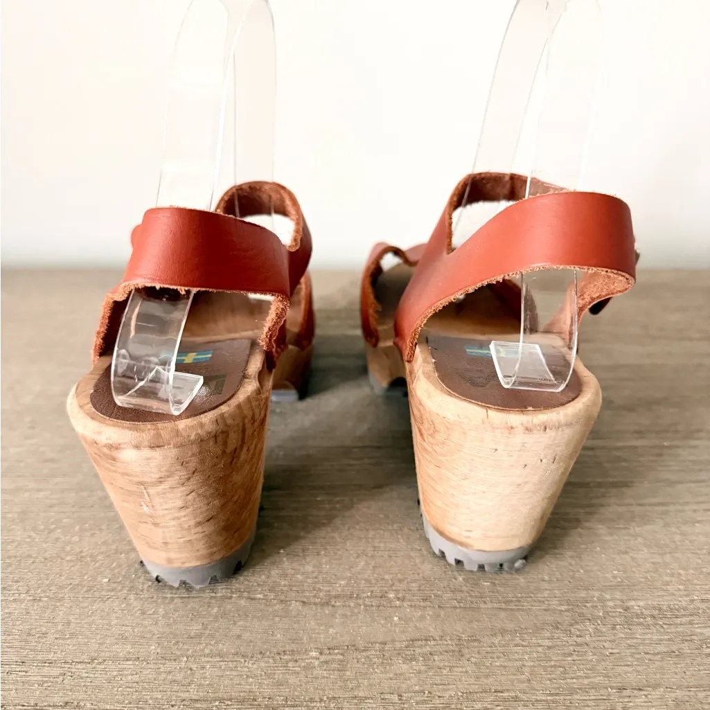 MIA  Greta Leather Clog in Brown Size 39 - Image 5