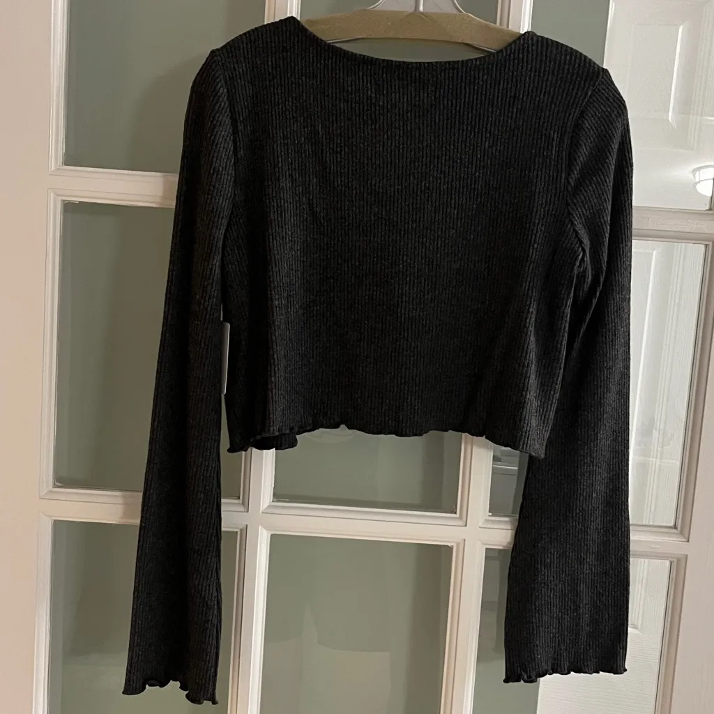 NWT Cloud Rib Tie Top in Charcoal Heather - Image 6