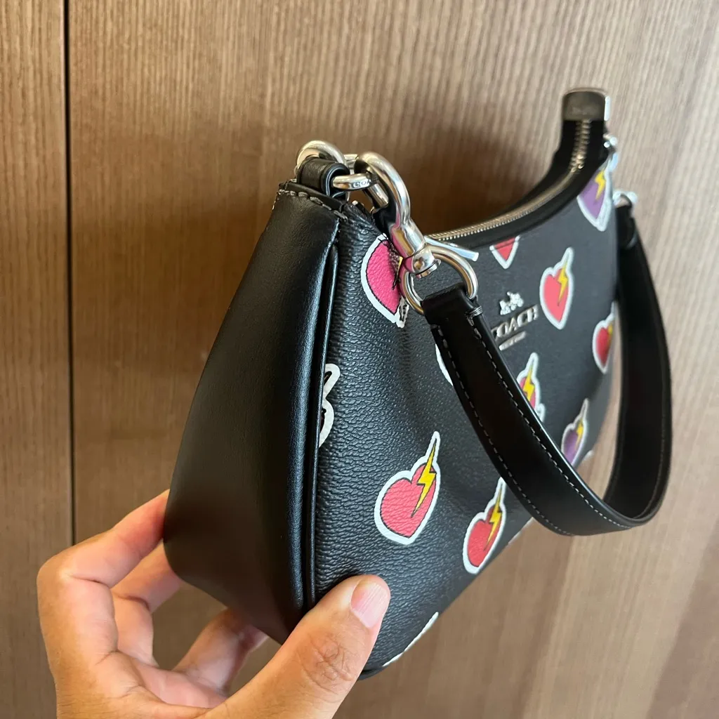 Coach Teri Shoulder Bag With Heart Bolt Print # CY346 - Image 3