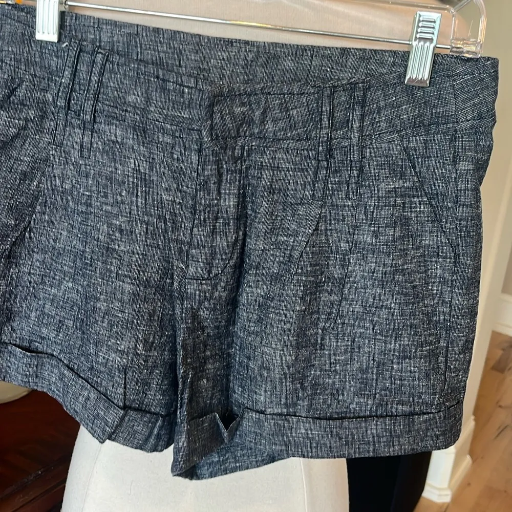 Zenana Outfitters Womens Navy/Black Linen Cotton Chino Shorts Low Rise - Image 4