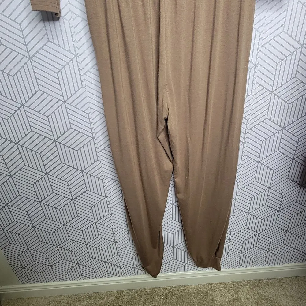 PrettyGarden Taupe Jumpsuit Sz Large - Image 6