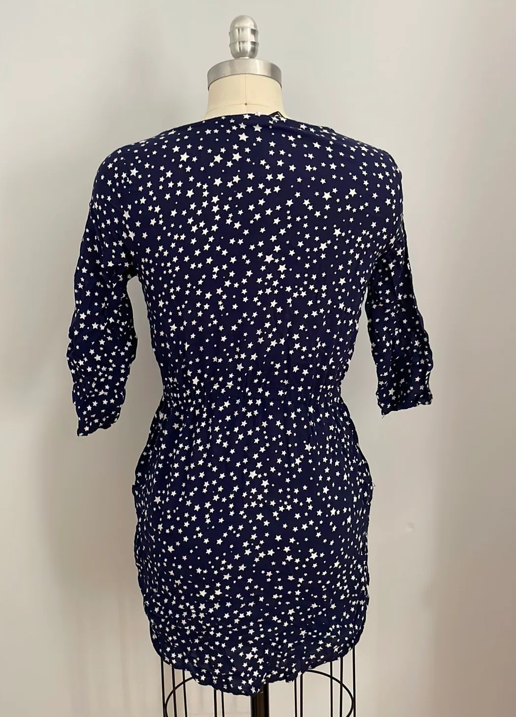 Divided Womens Star Print Mini Dress Patriotic Navy Blue/White- Size 6 - Image 3