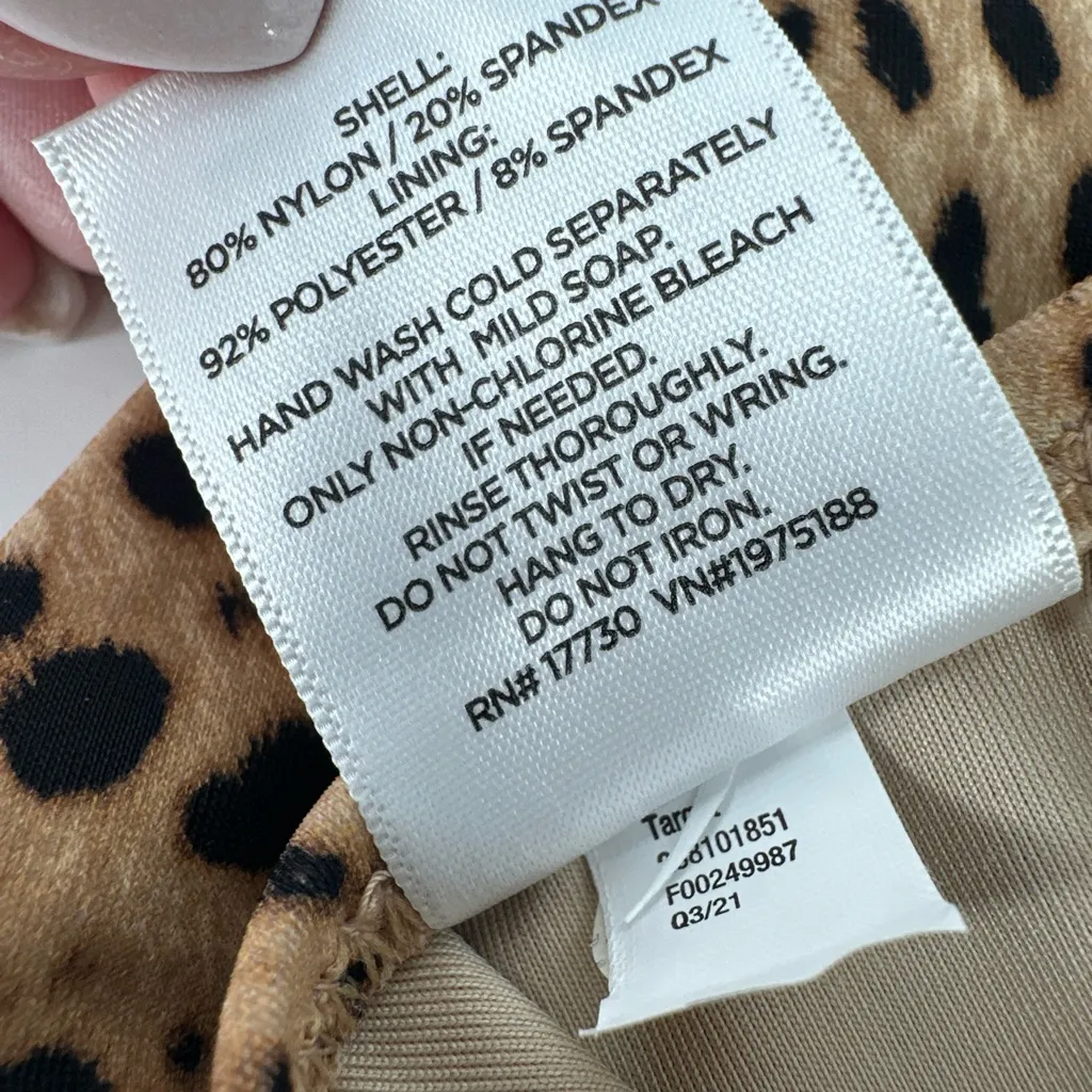 Shade‎ & Shore Womens Tunnel Keyhole Animal Print Swimsuit, Beige Size S (4-6) - Image 7