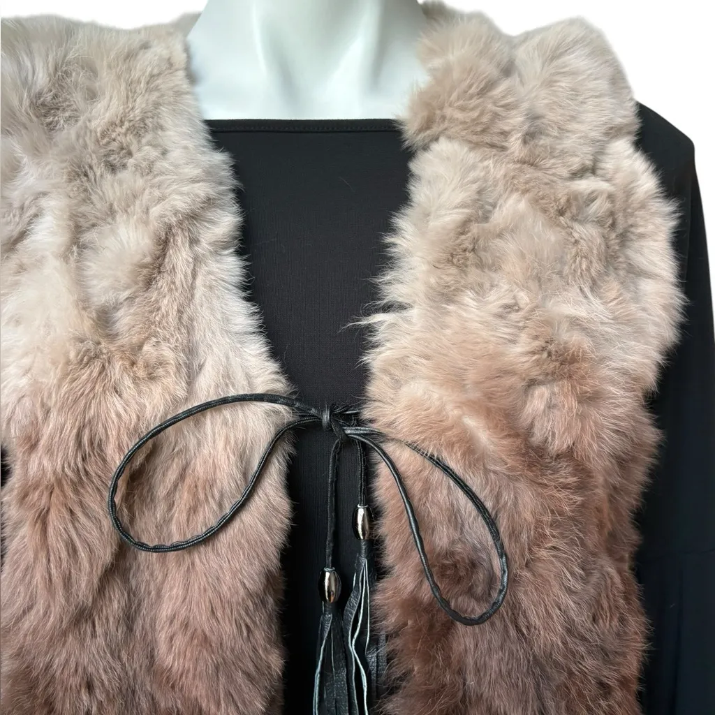 Love Token Rex Rabbit Ombré Fur Vest, Sz S - Image 7