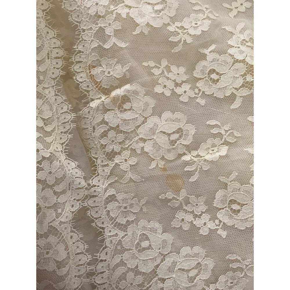 ILGWU pale yellow three piece dress 60 70 small medium lace hair pics - Image 12