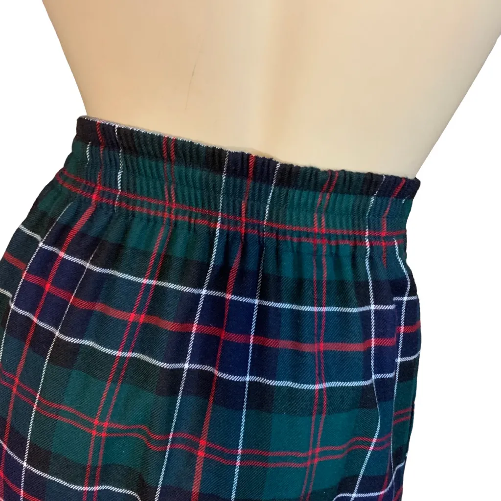 KAREN SCOTT VINTAGE 1990'S GREEN, BLUE, RED & BLACK PLAID A-LINE SKIRT (10) - Image 8