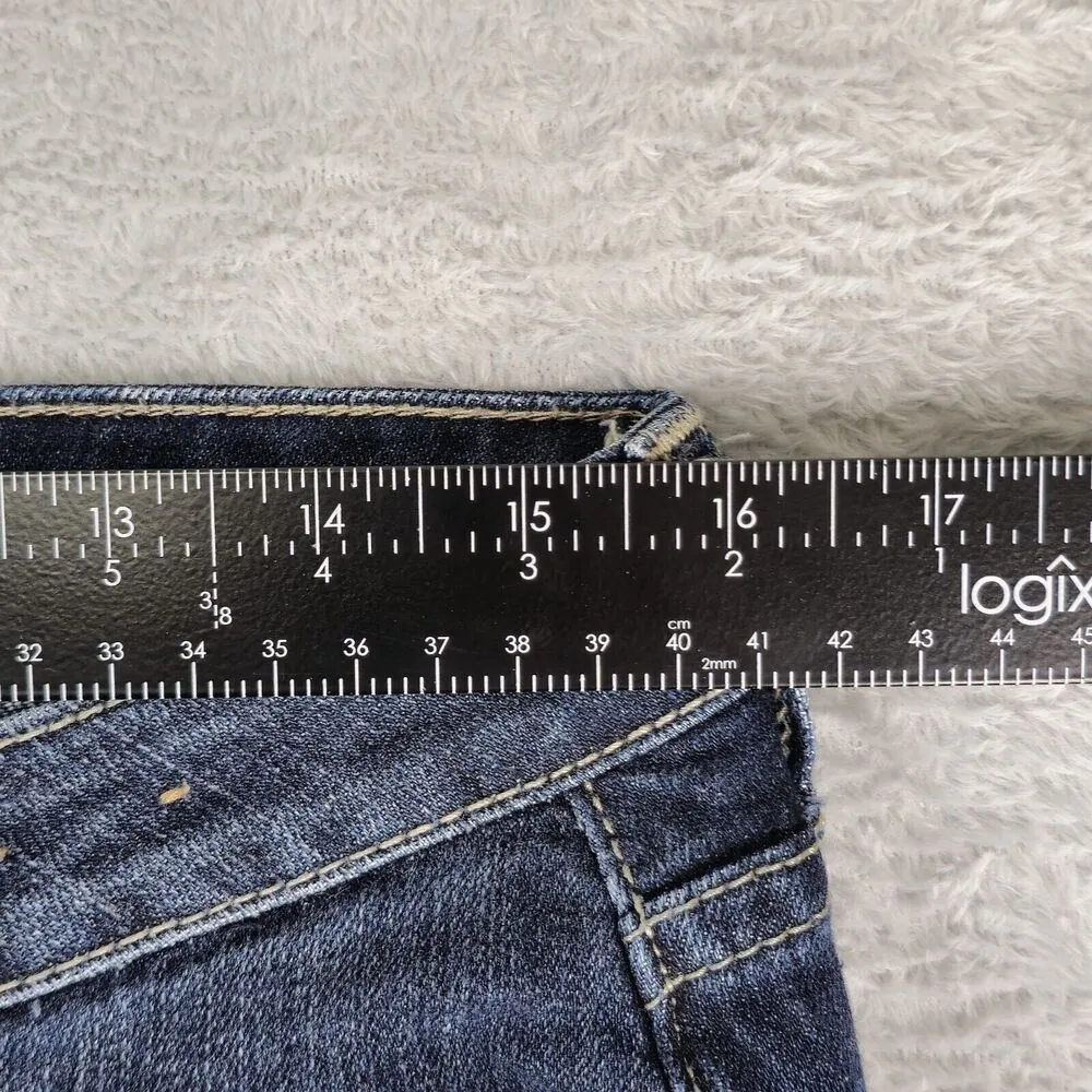 Arizona Jeans Womens Juniors 11 Curvy Skinny Mid Rise Dark Wash Stretch Denim - Image 8