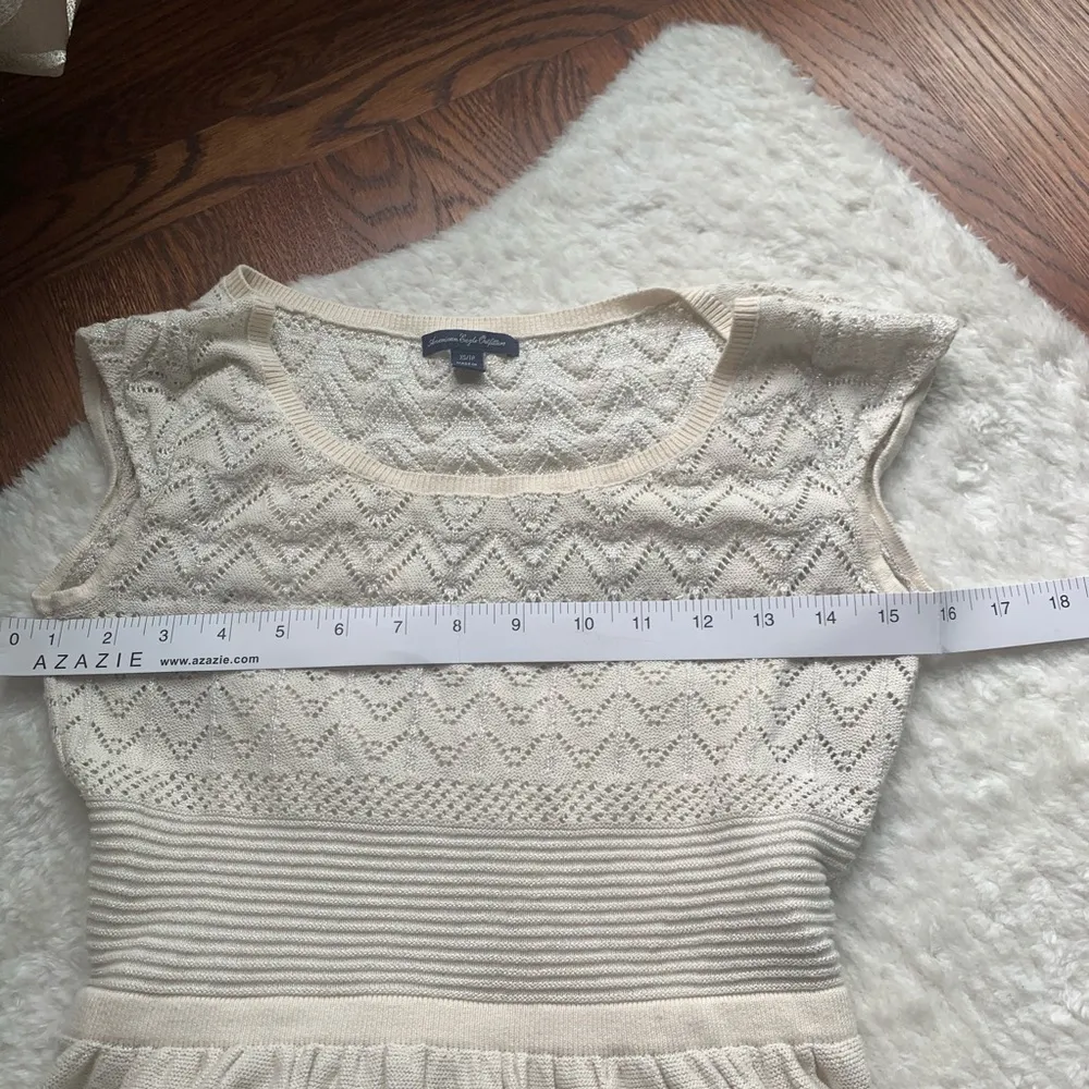 ⭐️ AEO Cream Crochet Lace Sweater Dress Size XS - Image 8
