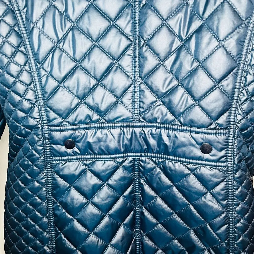 Ellen Tracy Lightweight Insulated Quilted Jacket Zipper Navy Blue M - Image 8