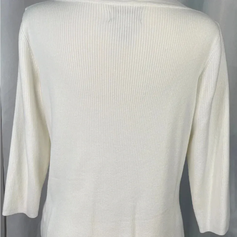 Worthington White and Blue Crew & Scoop Necks‎ Sweater bundle - Image 9