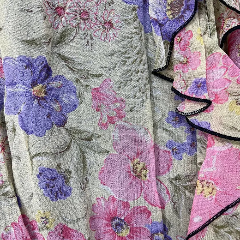 BAND OF GYPSIES MULTICOLOR FLORAL RUFFLED BODYSUIT - Image 4