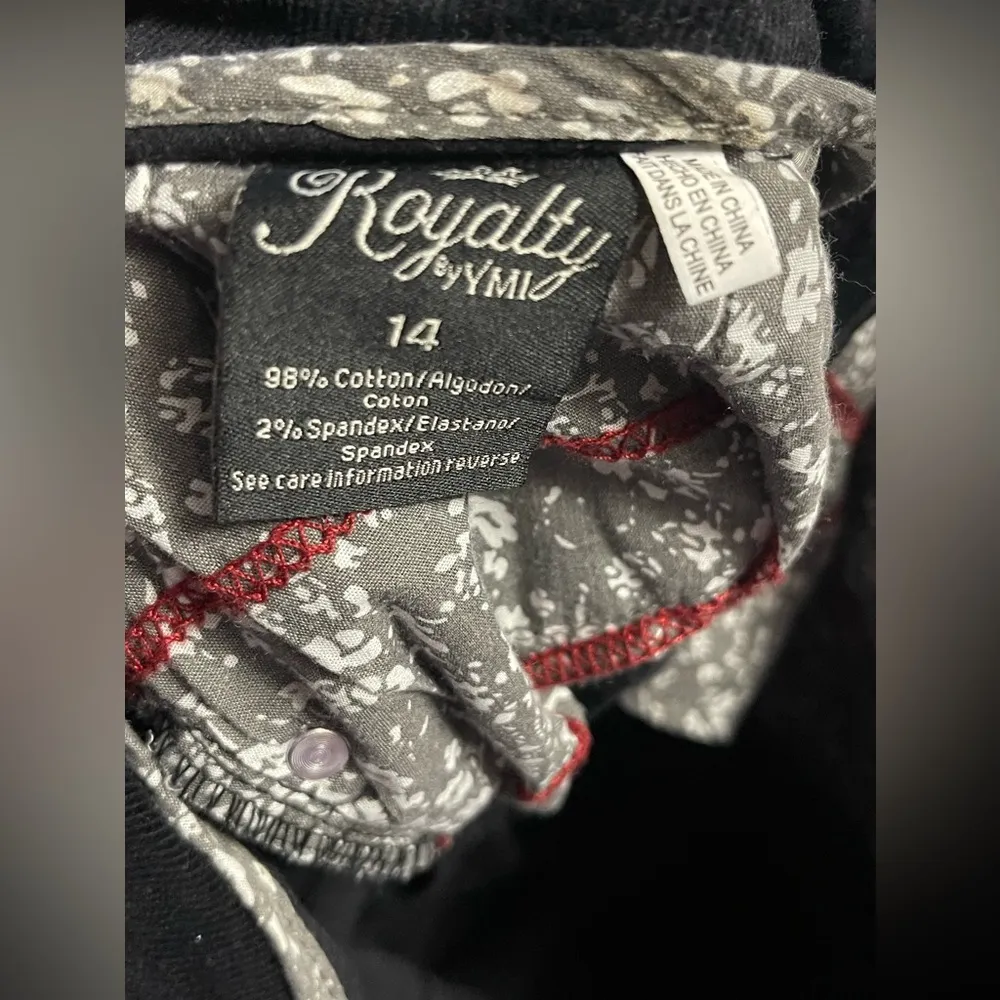 Royalty By YMI Black Corduroy Pants Women's Cotton Stretch Casual Career Sz 14 - Image 5