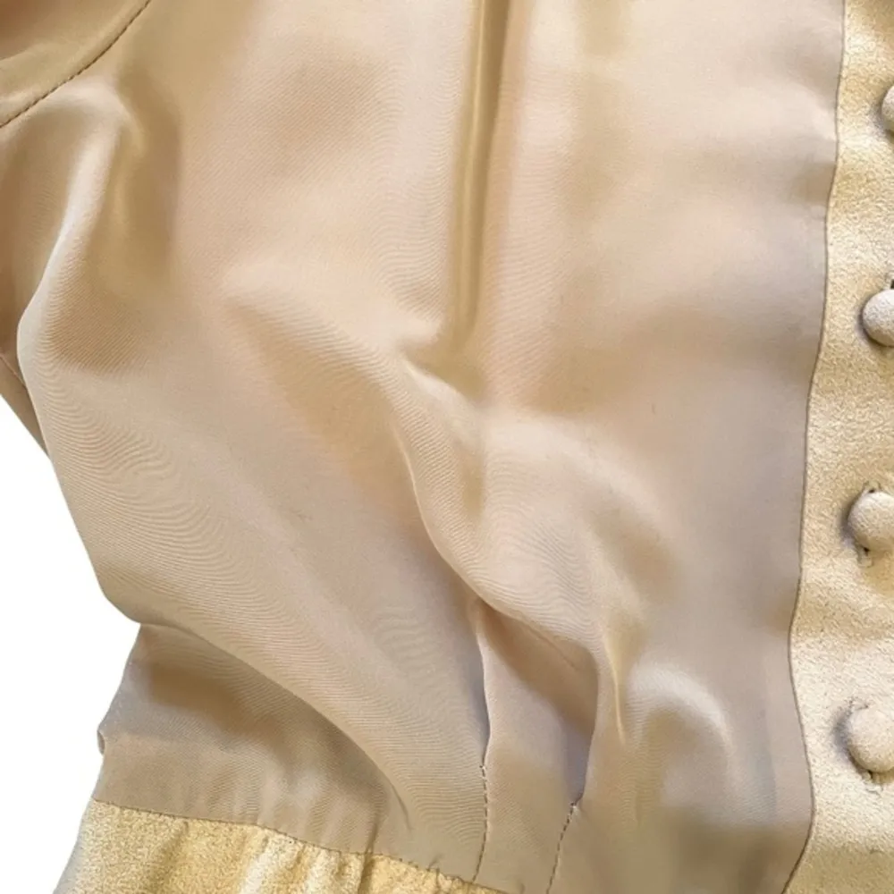 Vintage Stanley Sherman Beige Ultrasuede Midi Shirt Dress Tan Size M - Image 7