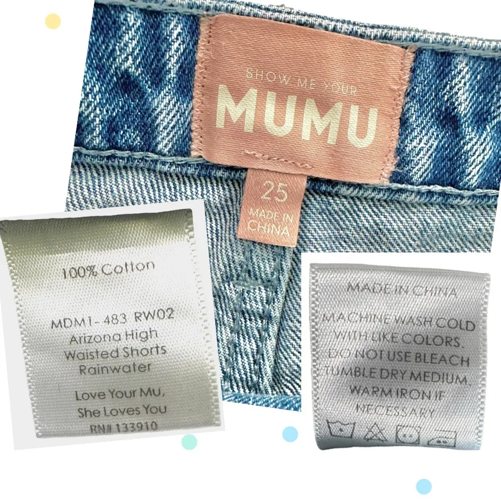 Women's | Show Me Your MuMu | Rainwater Arizona High Waisted Denim Shorts - 25 - Image 7