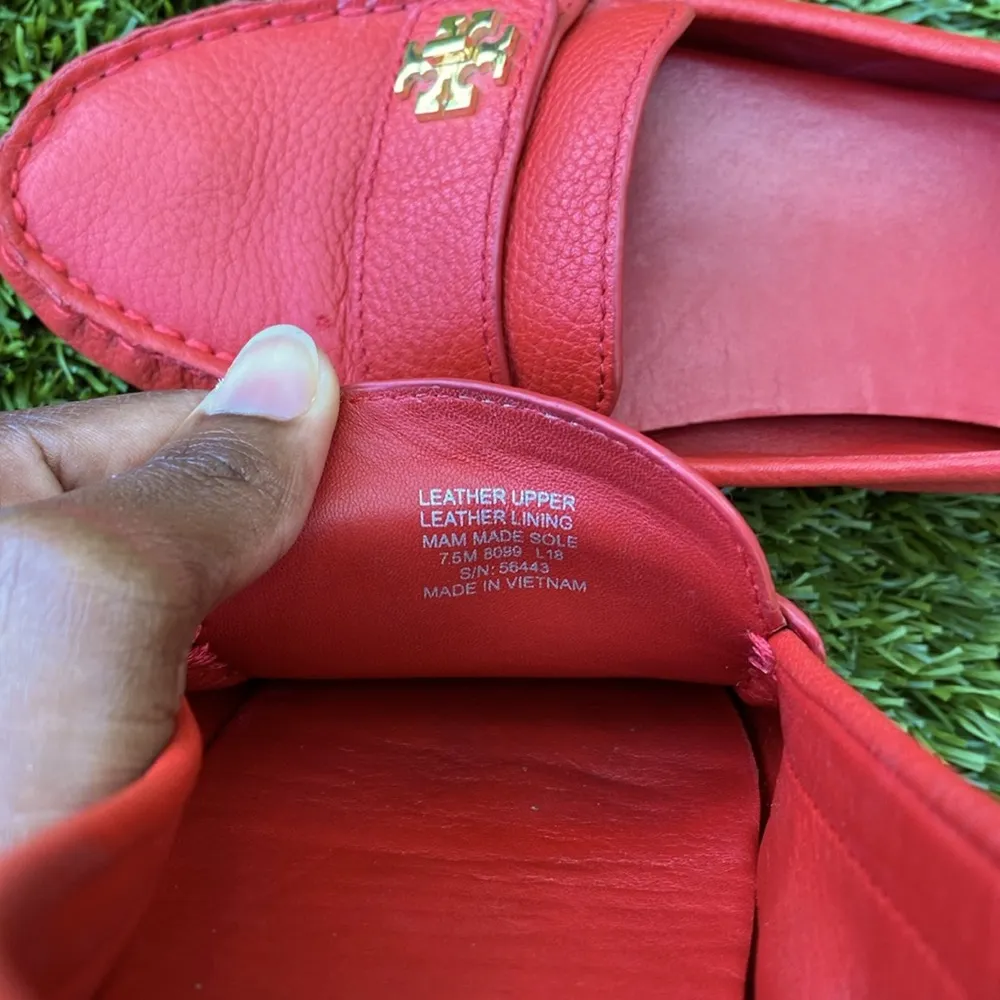 Tory Burch Flats Genuine Leather Moccasins Red & Gold Women’s 7.5 (Preowned) - Image 8