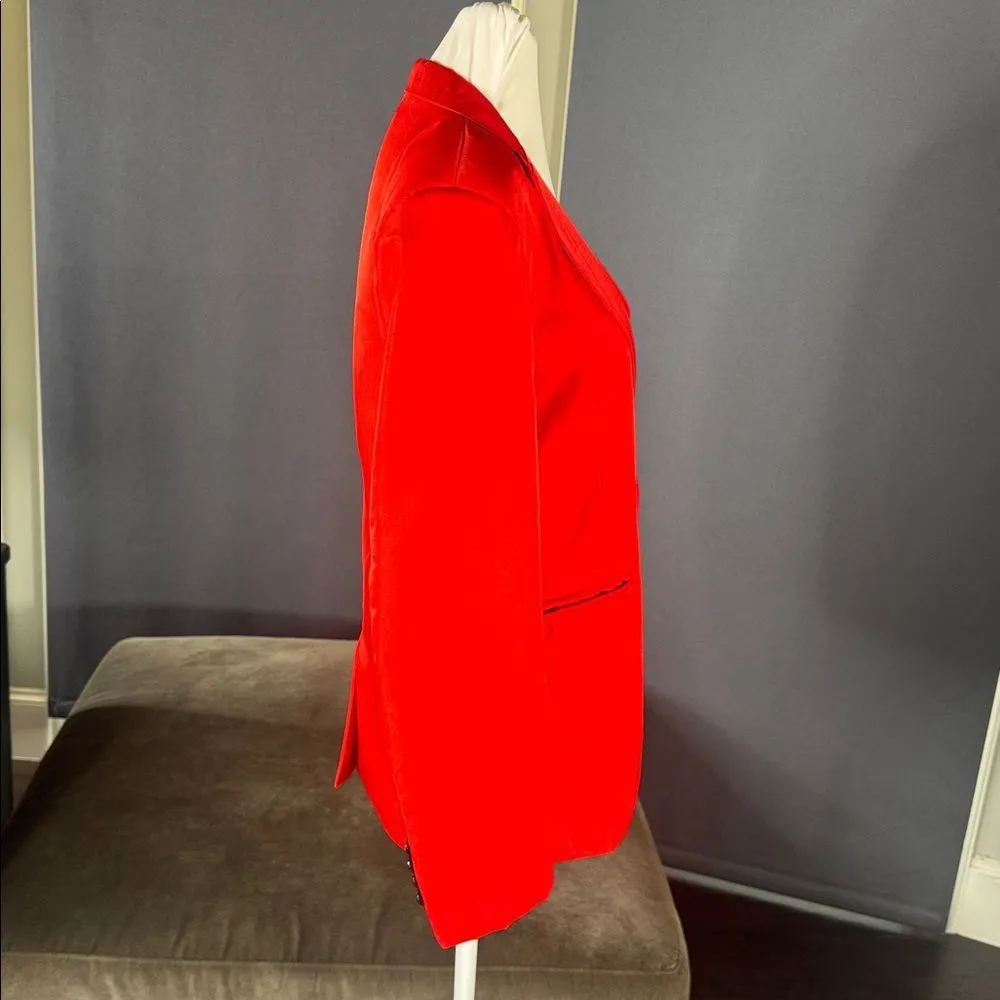 Women's Red Light Weight Blazer Jacket One Button Closure Size M (8) NWOT Red Size M - Image 3