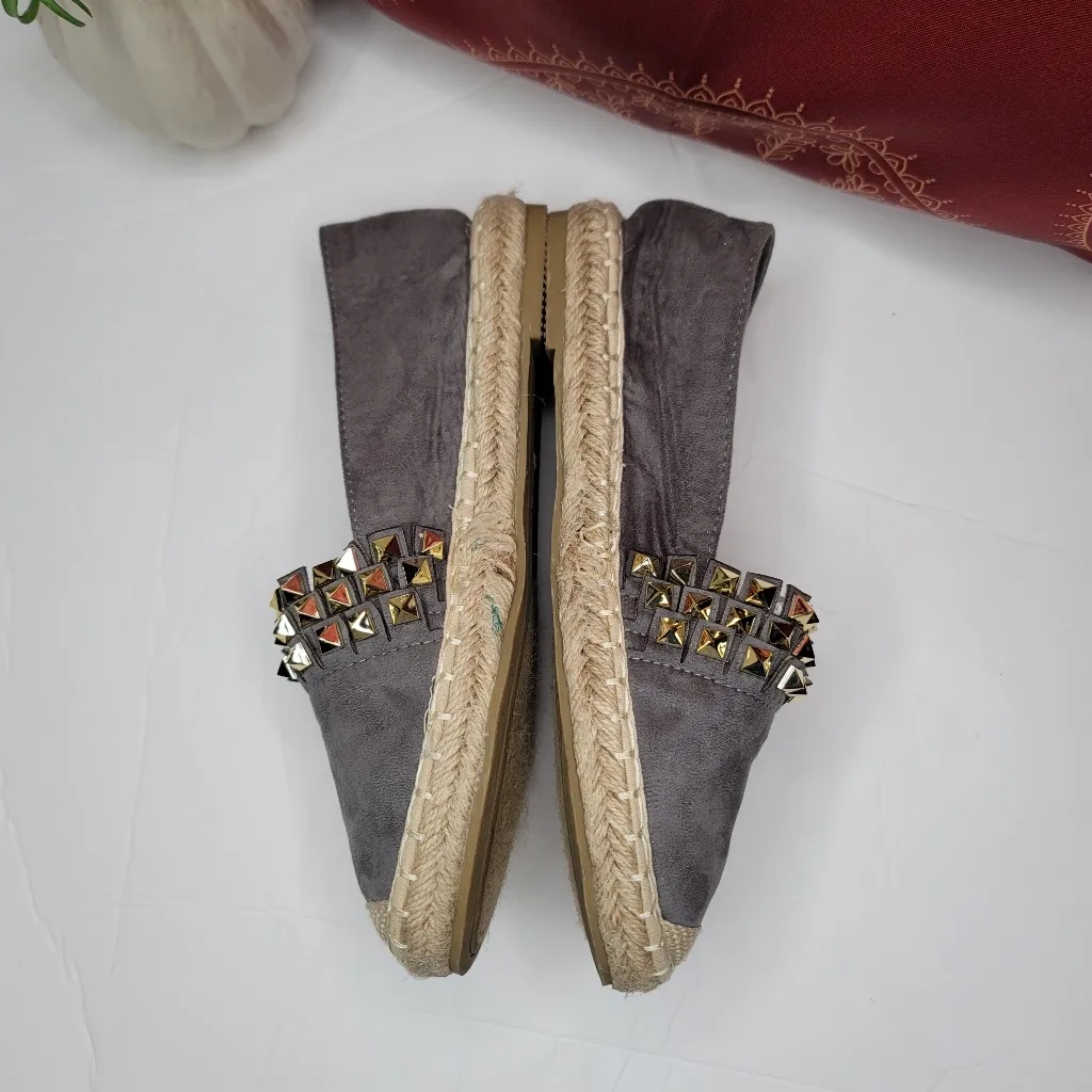 Bella Marie  Kyra Grey Suede Espadrilles Size 8 - Image 10