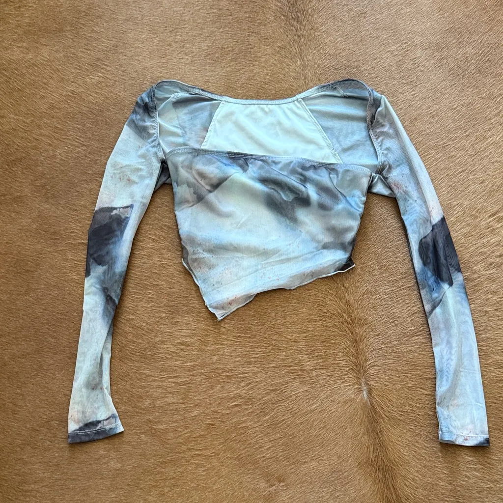 SHEIN Multicolor Long Sleeve Crop Top - Image 2