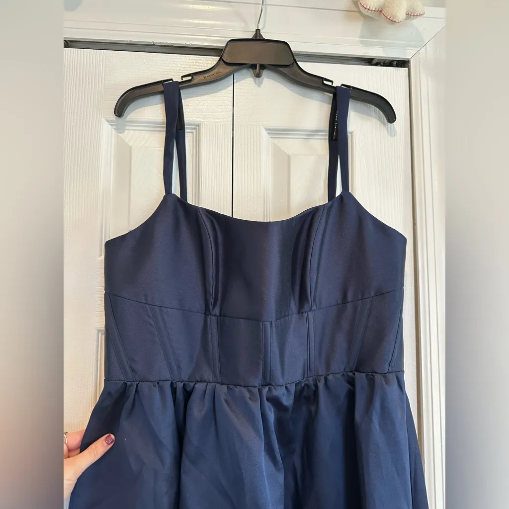 Dessy Collection Sleeveless Corset Gown Blue Size 16 - Image 5