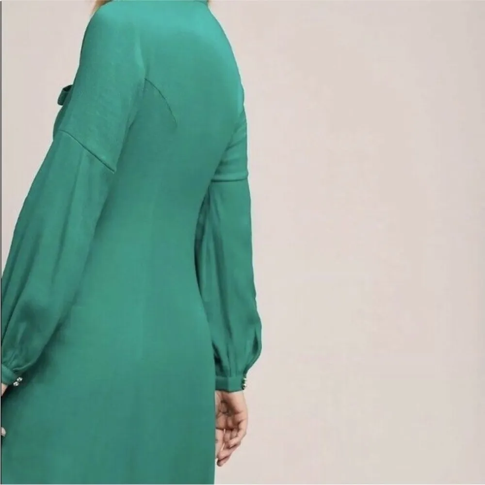NEW ANTHROPOLOGIE MOULINETTE SOEURS EMERALD GREEN GINA DRESS 0 - Image 5