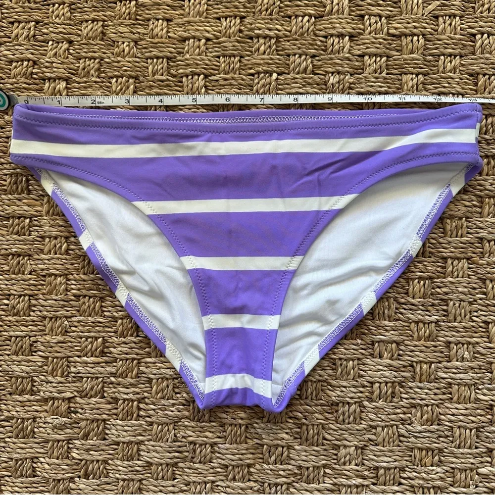 Aerie small striped purple and white bikini bottom - Image 8
