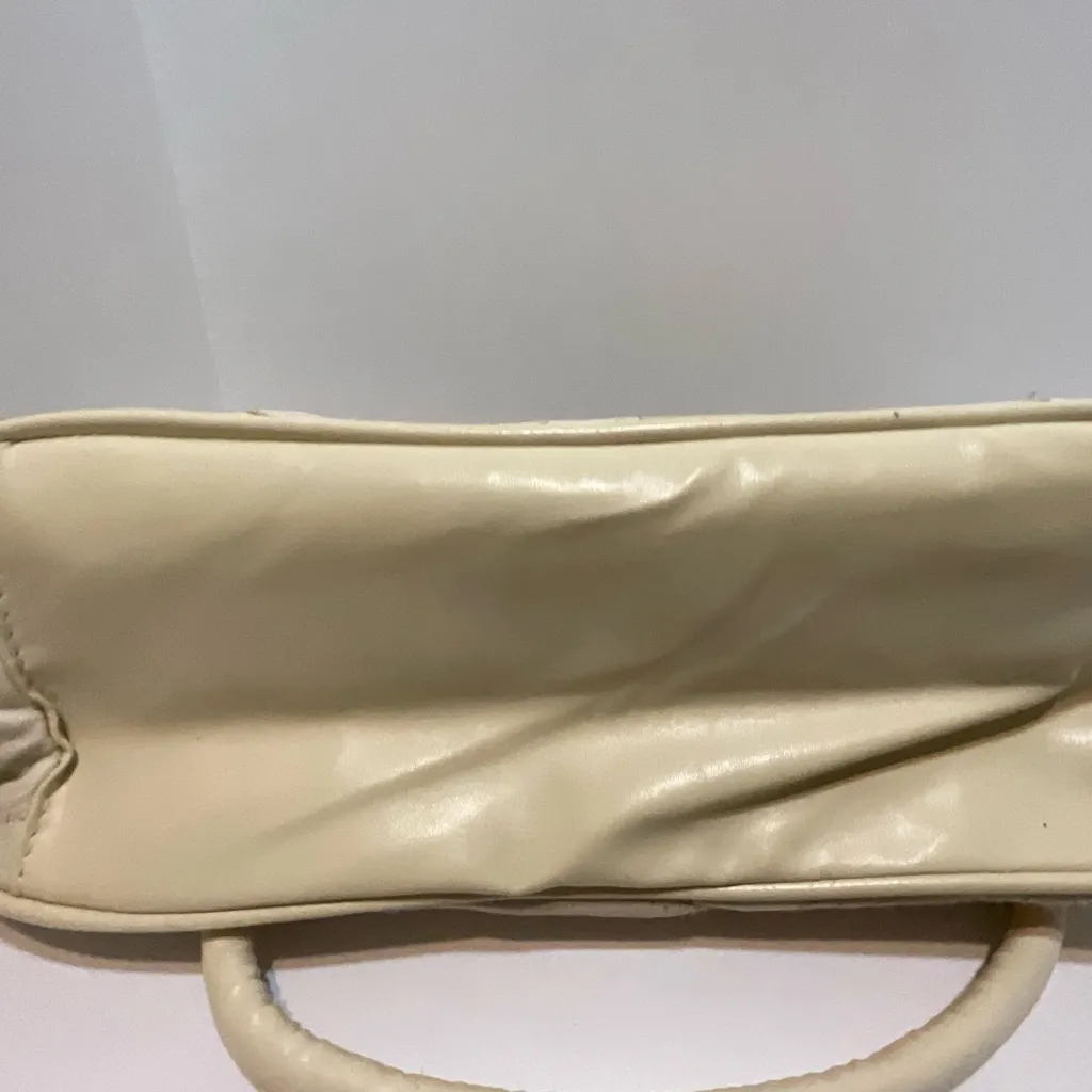 Two Toned Brown Leather Patchwork Handbag Tan - Image 4