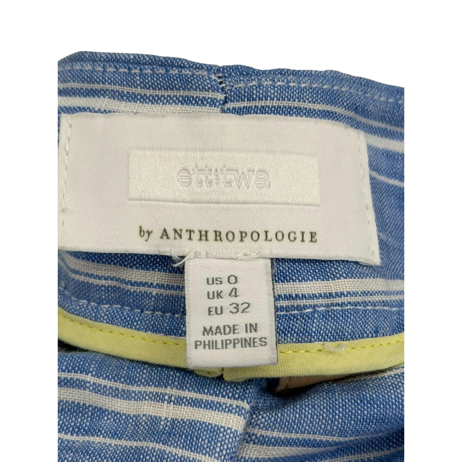Anthropologie Ett Twa 0 blue and white striped wide-leg linen pants trousers xs - Image 6