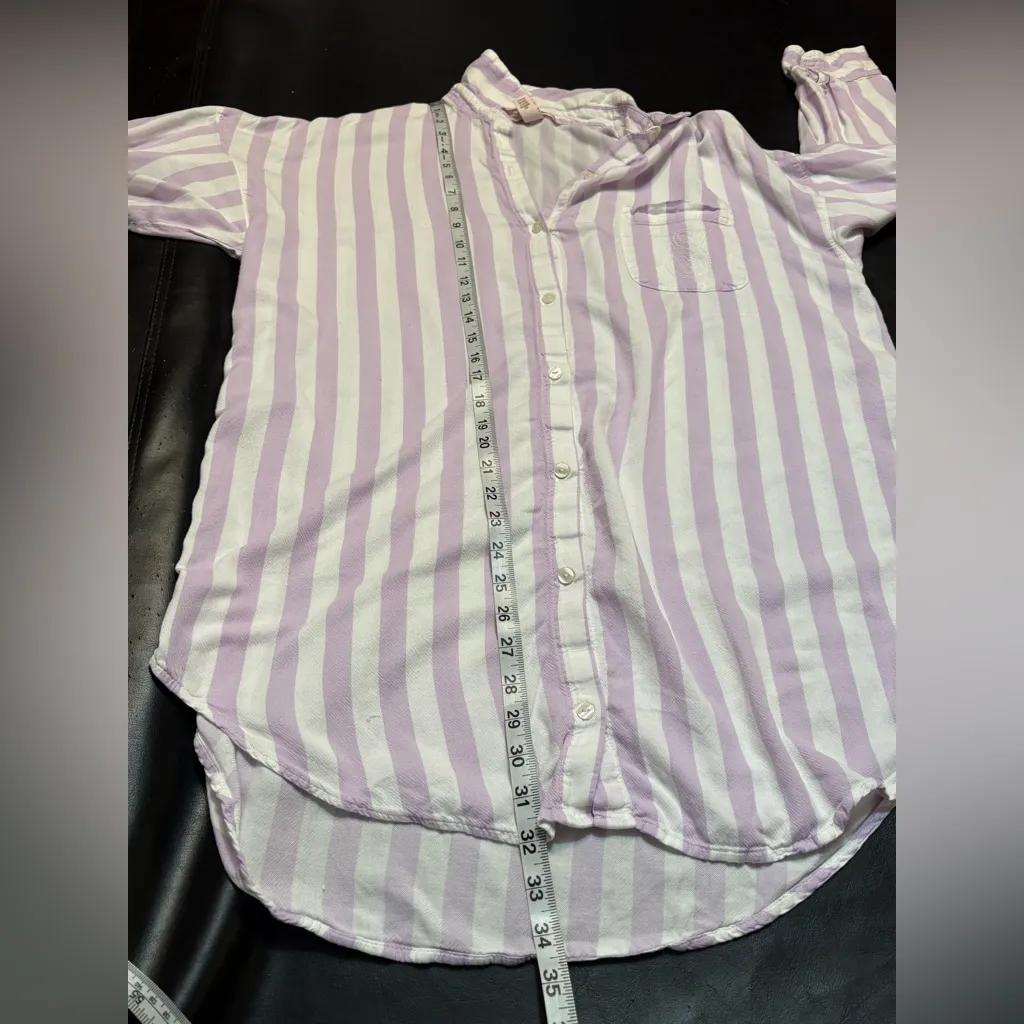 Victoria's Secret  Striped Button down Sleep Shirt size Small (oversized) - Image 11