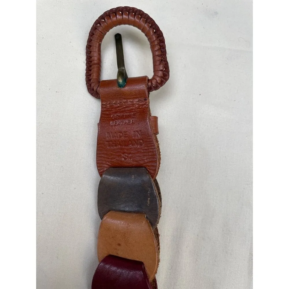 Women's Genuine Linked Leather Multicolor Belt Size Small SKU 5913 - Image 6