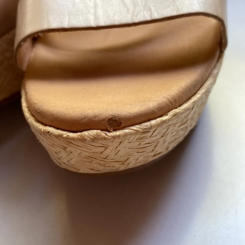 Korks Kork-Ease Leather Wedge Strappy Sandal 10.5 Comfort Jessie Off-white Shoes - Image 9