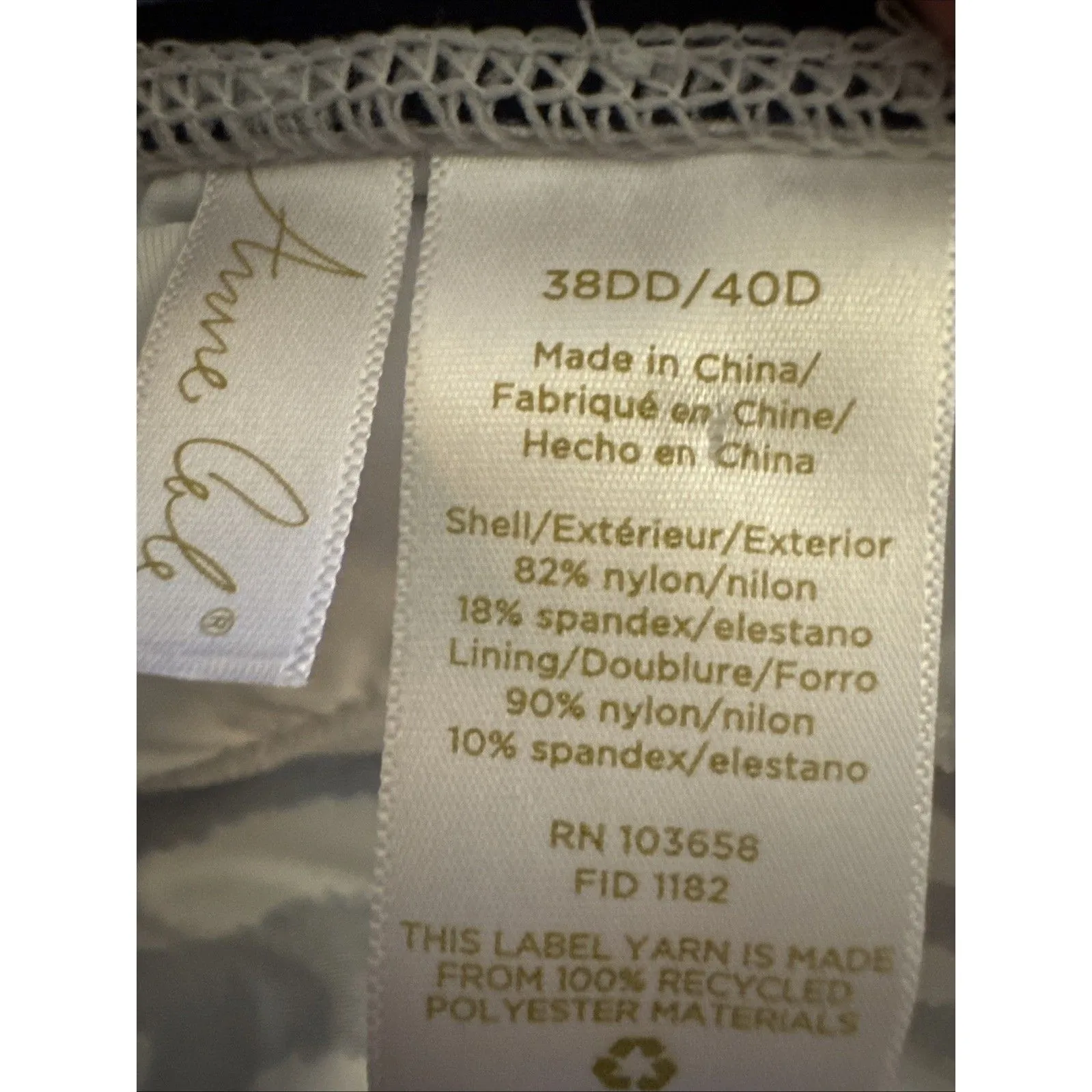 Anne Cole Women's Surplice V-Neck Shirred Tankini Top - Navy White 38 DD - Image 9