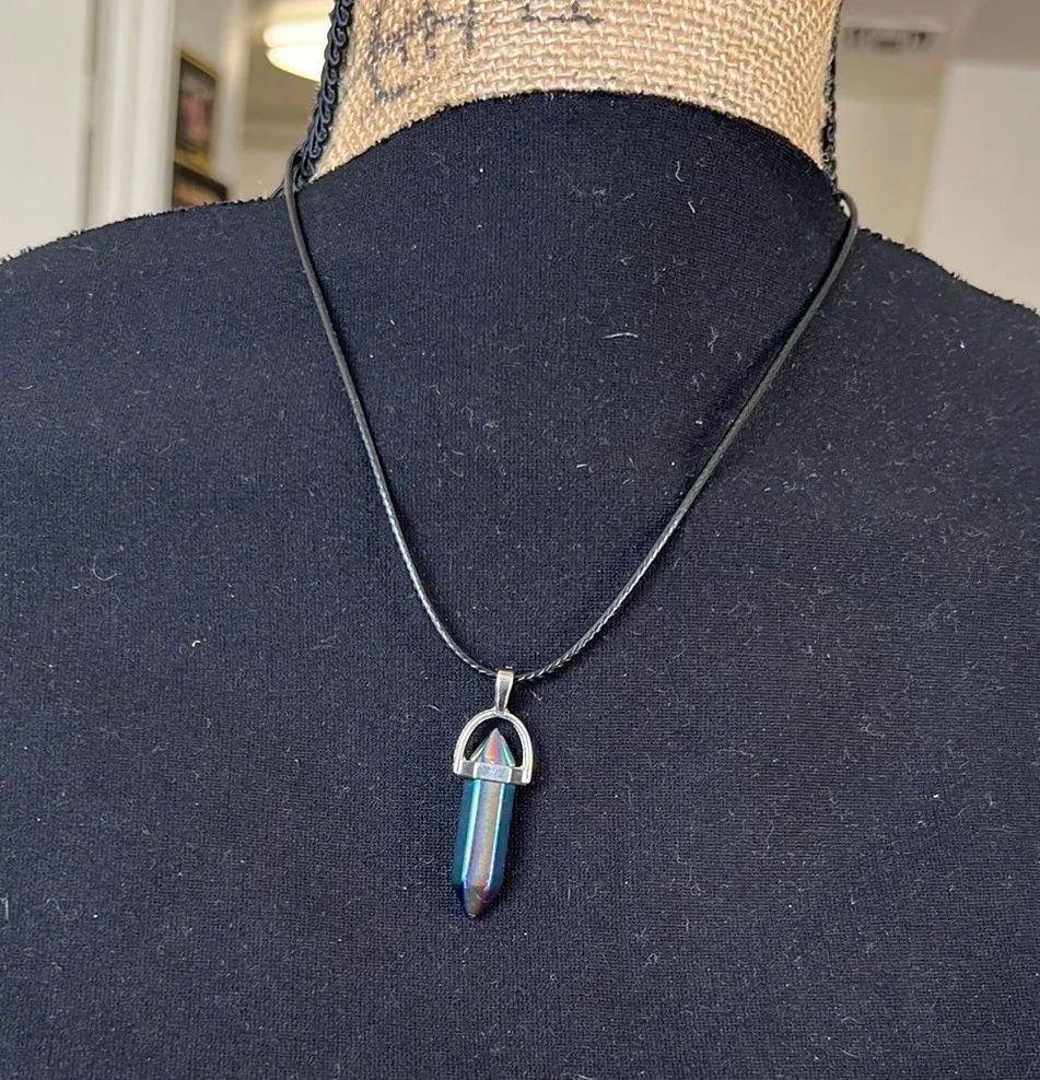 Dark Rainbow Crystal Necklace - Image 2