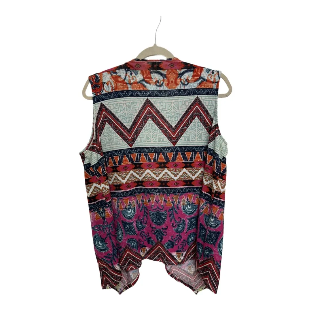 Briana & Em Aztec Boho Open Front Vest Bohemian Size XL Layering Festival - Image 4