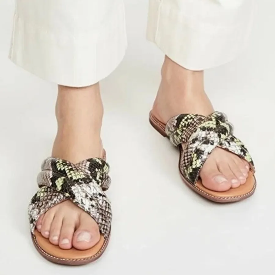 Madewell Skyler Slide Sandal in Snake Embossed Leather - Image 4